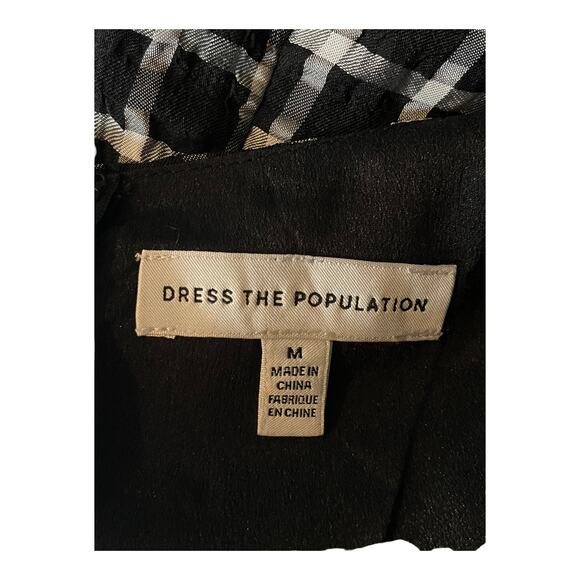 Dress the Population dress Kallan grid pattern minidress black Medium M - Picture 5 of 5